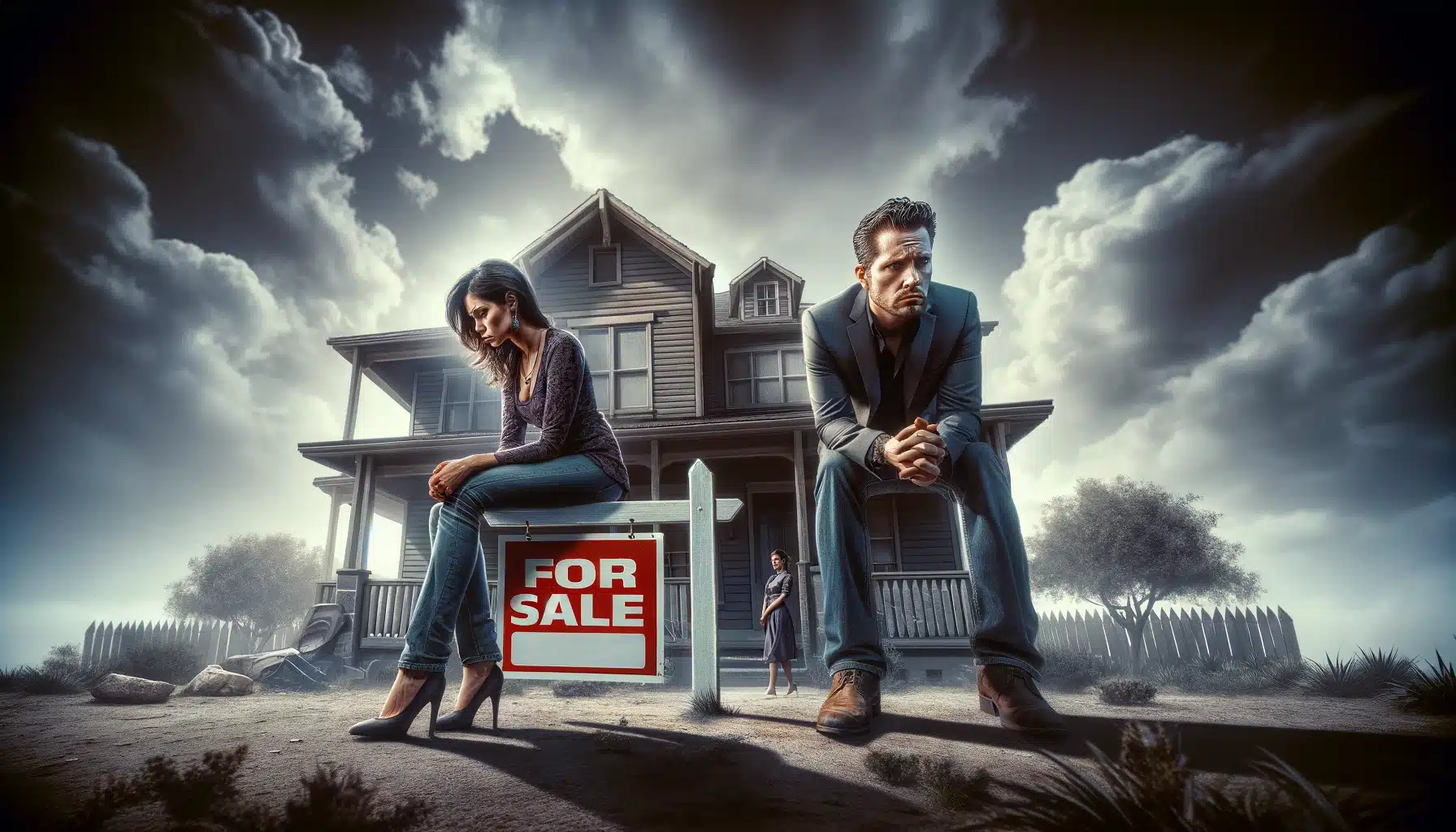 Picture of a couple after selling their home during a divorce